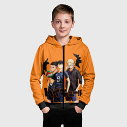 Толстовка на молнии детская Haikyu Team, цвет: 3D-черный — фото 2