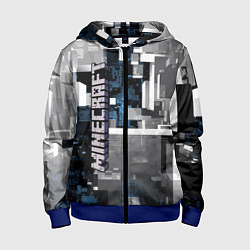 Толстовка на молнии детская Minecraft, цвет: 3D-синий