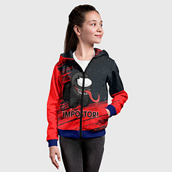 Толстовка на молнии детская AMONG US, цвет: 3D-синий — фото 2