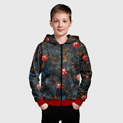 Толстовка на молнии детская Новый Год, цвет: 3D-красный — фото 2