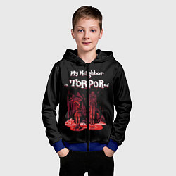 Толстовка на молнии детская Мой сосед в торпоре, цвет: 3D-синий — фото 2