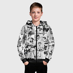 Толстовка на молнии детская Haikyu, цвет: 3D-черный — фото 2