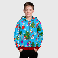 Толстовка на молнии детская Новый год, цвет: 3D-красный — фото 2