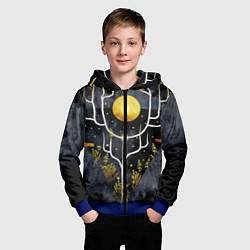 Толстовка на молнии детская Графит и золото: дерево жизни, цвет: 3D-синий — фото 2