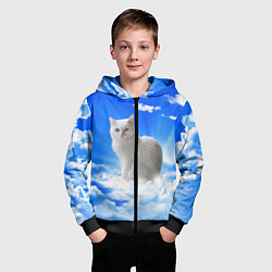 Толстовка на молнии детская Кот в облаках, цвет: 3D-черный — фото 2