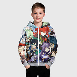 Толстовка на молнии детская Персонажи Genshin Impact, цвет: 3D-меланж — фото 2