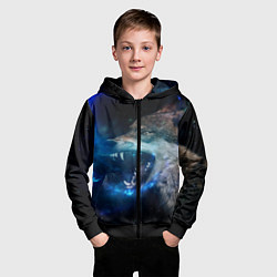 Толстовка на молнии детская Волчара Юморит, цвет: 3D-черный — фото 2