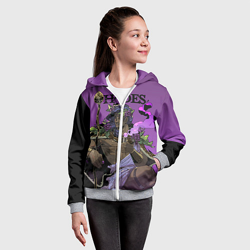 Детская толстовка на молнии Hades - Дионис / 3D-Меланж – фото 4