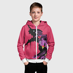 Толстовка на молнии детская Евангилион, цвет: 3D-белый — фото 2