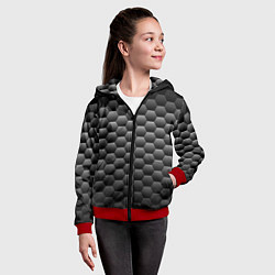 Толстовка на молнии детская СТАЛЬНЫЕ СОТЫ BLACK X WHITE, цвет: 3D-красный — фото 2