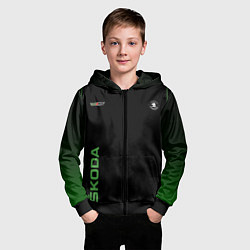 Толстовка на молнии детская Шкода РС Z, цвет: 3D-черный — фото 2