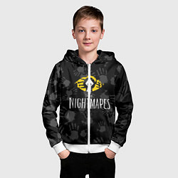 Толстовка на молнии детская Little Nightmares, цвет: 3D-белый — фото 2