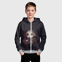 Толстовка на молнии детская Little Nightmares 2 mono, цвет: 3D-меланж — фото 2