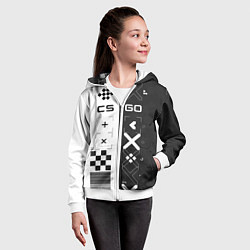 Толстовка на молнии детская Printstream Поток информации, цвет: 3D-белый — фото 2