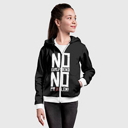 Толстовка на молнии детская Нет Девушки - Нет Проблем, цвет: 3D-белый — фото 2