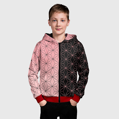 Детская толстовка на молнии КОСТЮМ НЕЗУКО NEZUKO / 3D-Красный – фото 3