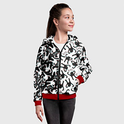 Толстовка на молнии детская МЕМ КОТ ЪУЪ СЪУКА, цвет: 3D-красный — фото 2