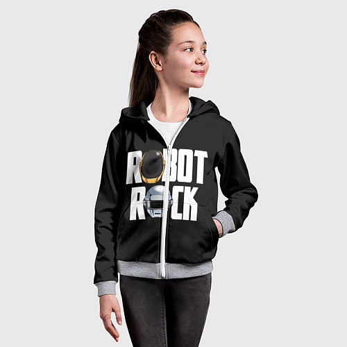 Детская толстовка на молнии Robot Rock / 3D-Меланж – фото 4