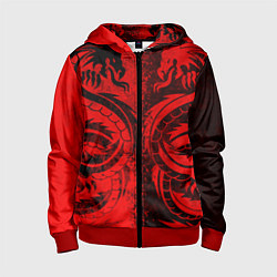 Детская толстовка на молнии BLACK RED DRAGONS TATOO