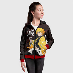 Толстовка на молнии детская КЛИНОК РАССЕКАЮЩИЙ ДЕМОНОВ, цвет: 3D-красный — фото 2