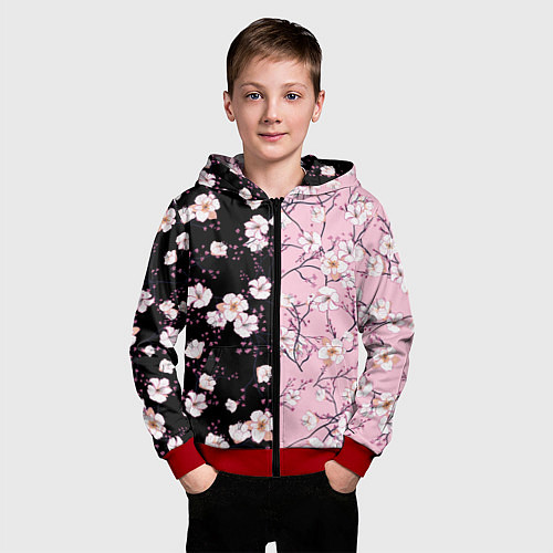 Детская толстовка на молнии САКУРА SAKURA ВИШНЯ / 3D-Красный – фото 3