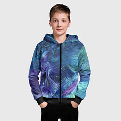 Толстовка на молнии детская Абстракция, цвет: 3D-черный — фото 2