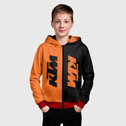 Толстовка на молнии детская KTM КТМ Z, цвет: 3D-красный — фото 2