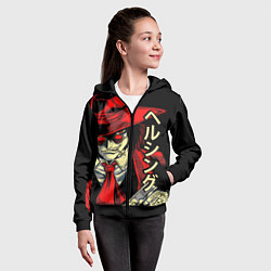 Толстовка на молнии детская Хеллсинг, цвет: 3D-черный — фото 2