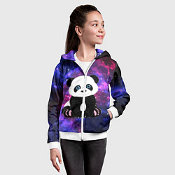 Толстовка на молнии детская Space Panda, цвет: 3D-белый — фото 2