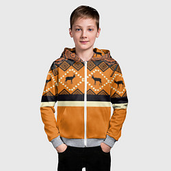 Толстовка на молнии детская Африканский Мотив, цвет: 3D-меланж — фото 2