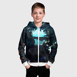 Толстовка на молнии детская Магическая битва, цвет: 3D-белый — фото 2