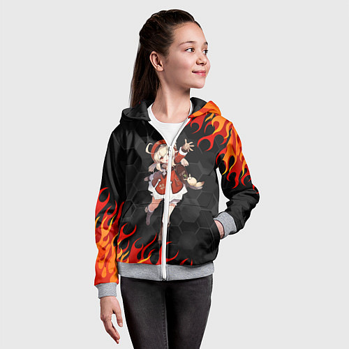 Детская толстовка на молнии Genshin Impact - Klee / 3D-Меланж – фото 4