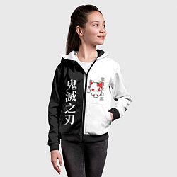 Толстовка на молнии детская МАСКА ТАНДЖИРО TANJIRO MASK, цвет: 3D-черный — фото 2
