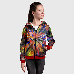 Толстовка на молнии детская Звездный путь, цвет: 3D-красный — фото 2