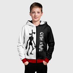 Толстовка на молнии детская СиреноголовыйSiren Head, цвет: 3D-красный — фото 2