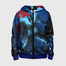 Толстовка на молнии детская Поднятие уровня Аниме, цвет: 3D-синий