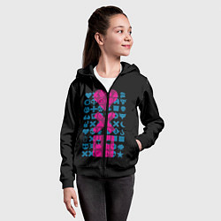 Толстовка на молнии детская Любовь Смерть Роботы, цвет: 3D-черный — фото 2