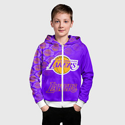 Толстовка на молнии детская LOS ANGELES LAKERS ЛЕЙКЕРС, цвет: 3D-белый — фото 2