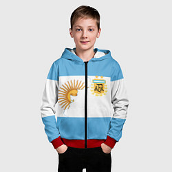 Толстовка на молнии детская Сборная Аргентины, цвет: 3D-красный — фото 2