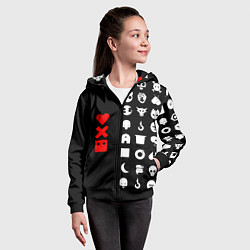 Толстовка на молнии детская Любовь, смерть и роботы, цвет: 3D-черный — фото 2