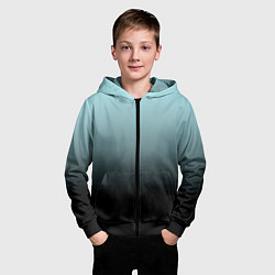 Толстовка на молнии детская Black and Blue gradient, цвет: 3D-черный — фото 2