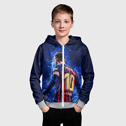 Толстовка на молнии детская Leo Messi Лео Месси 10, цвет: 3D-меланж — фото 2