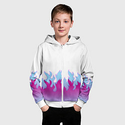 Толстовка на молнии детская ПЛАМЯ 1 0, цвет: 3D-белый — фото 2