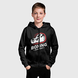 Толстовка на молнии детская Бокс, цвет: 3D-черный — фото 2