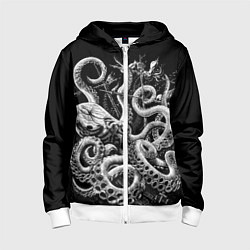 Детская толстовка на молнии Кракен Монстр