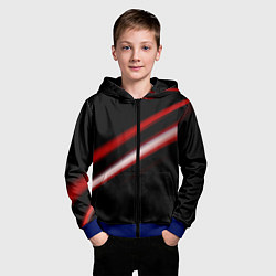 Толстовка на молнии детская Красная линия, цвет: 3D-синий — фото 2