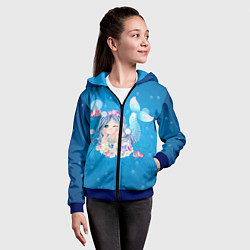 Толстовка на молнии детская Русалочка, цвет: 3D-синий — фото 2