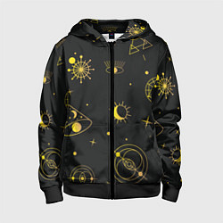 Толстовка на молнии детская Эзотерика, цвет: 3D-черный