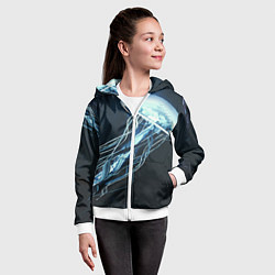 Толстовка на молнии детская Рисунок медуза, цвет: 3D-белый — фото 2