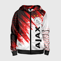 Толстовка на молнии детская FC AJAX AMSTERDAM ФК АЯКС, цвет: 3D-черный